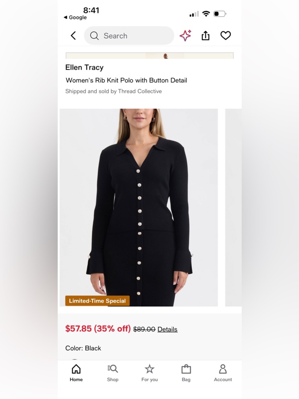 Ellen Tracy Collared Button Cardigan & Skirt - Picture 2 of 14